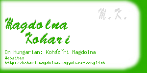 magdolna kohari business card